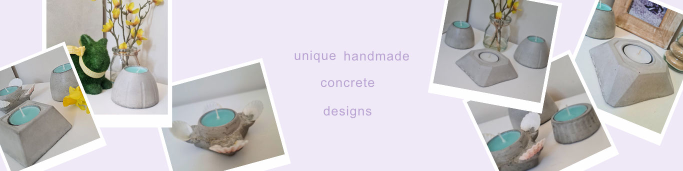 Photo of concrete candle and tea light holders.