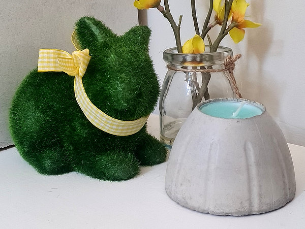 A Photo of a Concrete Dome Shaped Tea Light Candle Holder